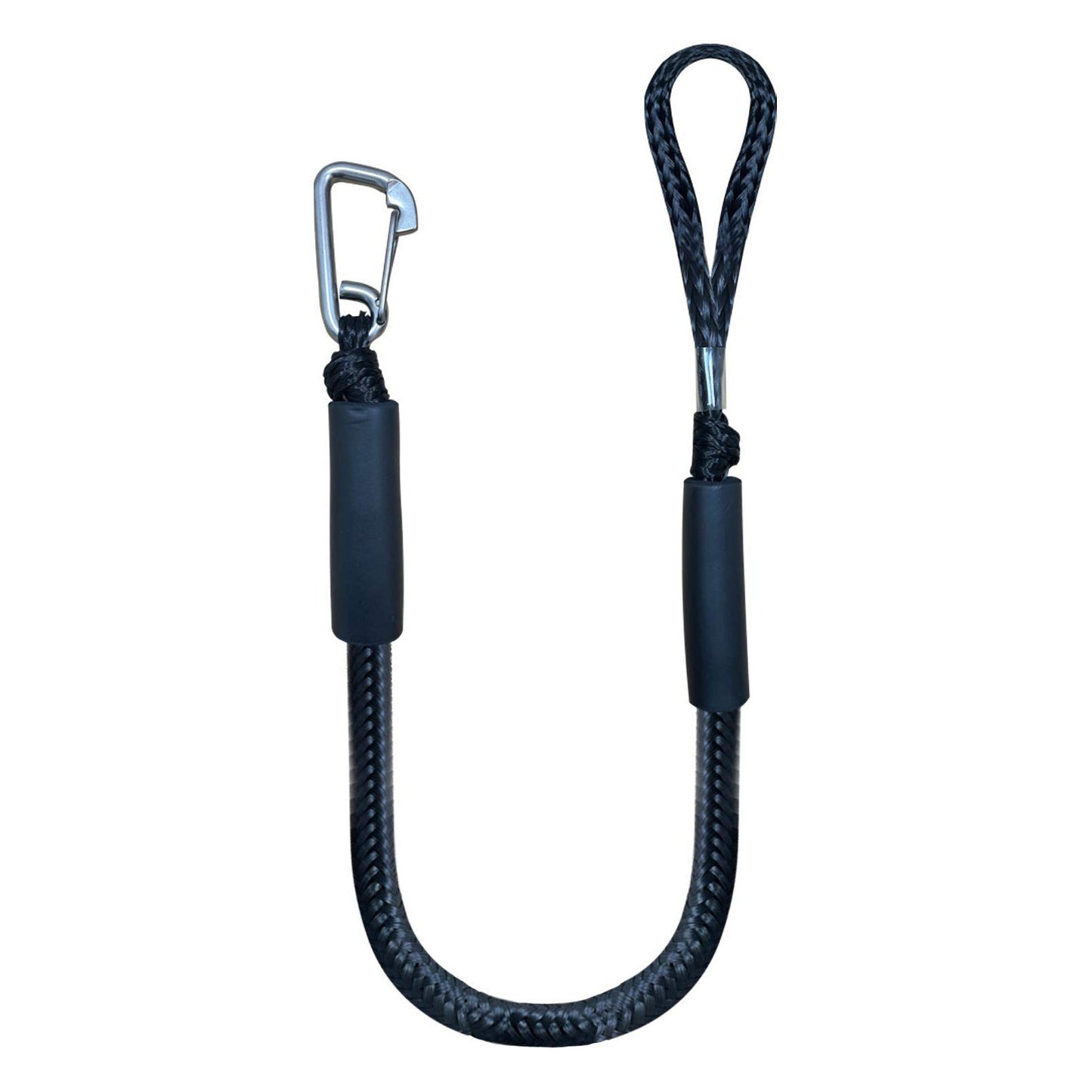 Stainless steel clip on the DryDock Moor-Line X bungee dock line
