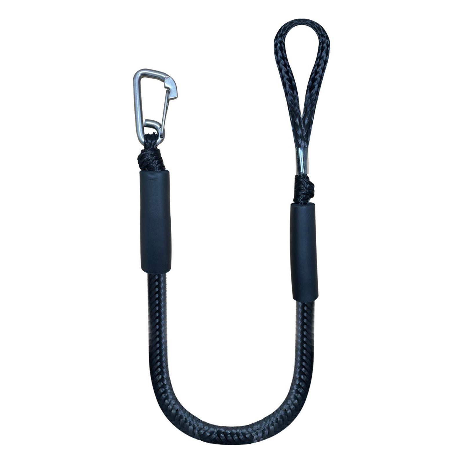 Stainless steel clip on the DryDock Moor-Line X bungee dock line